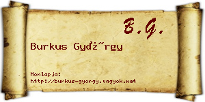 Burkus György névjegykártya